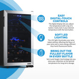 NewAir 43 Bottle Dual Zone Freestanding Wine Cooler