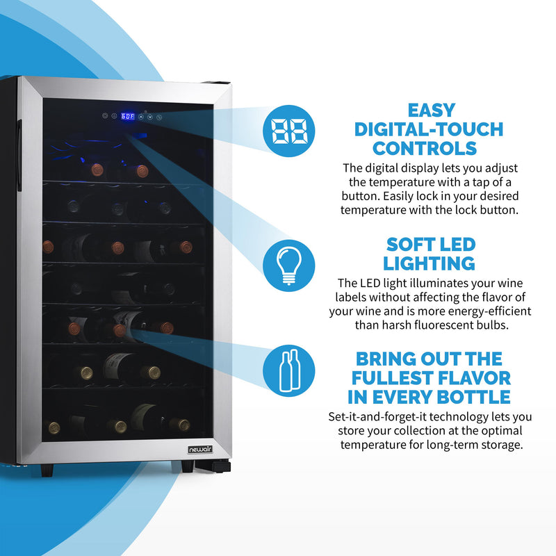 NewAir 50 Bottle Single Zone Freestanding Wine Cooler