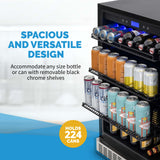 NewAir 224 Can Premium Built-in Beverage Fridge with Color Changing Lights
