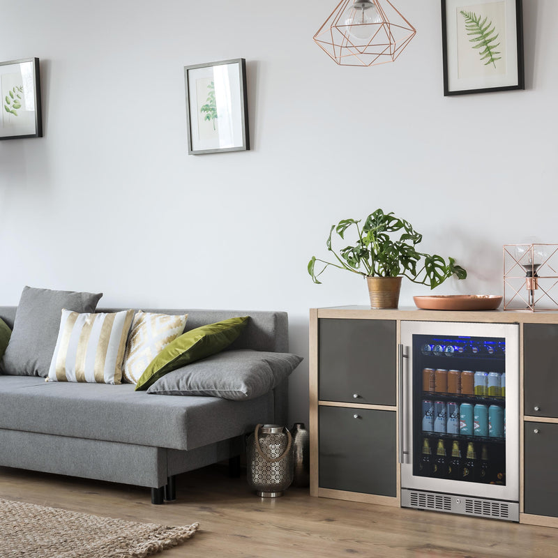 NewAir 224 Can Premium Built-in Beverage Fridge with Color Changing Lights