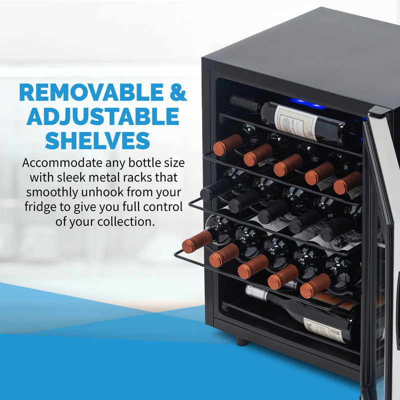 NewAir 23 Bottle Single Zone Freestanding Wine Cooler
