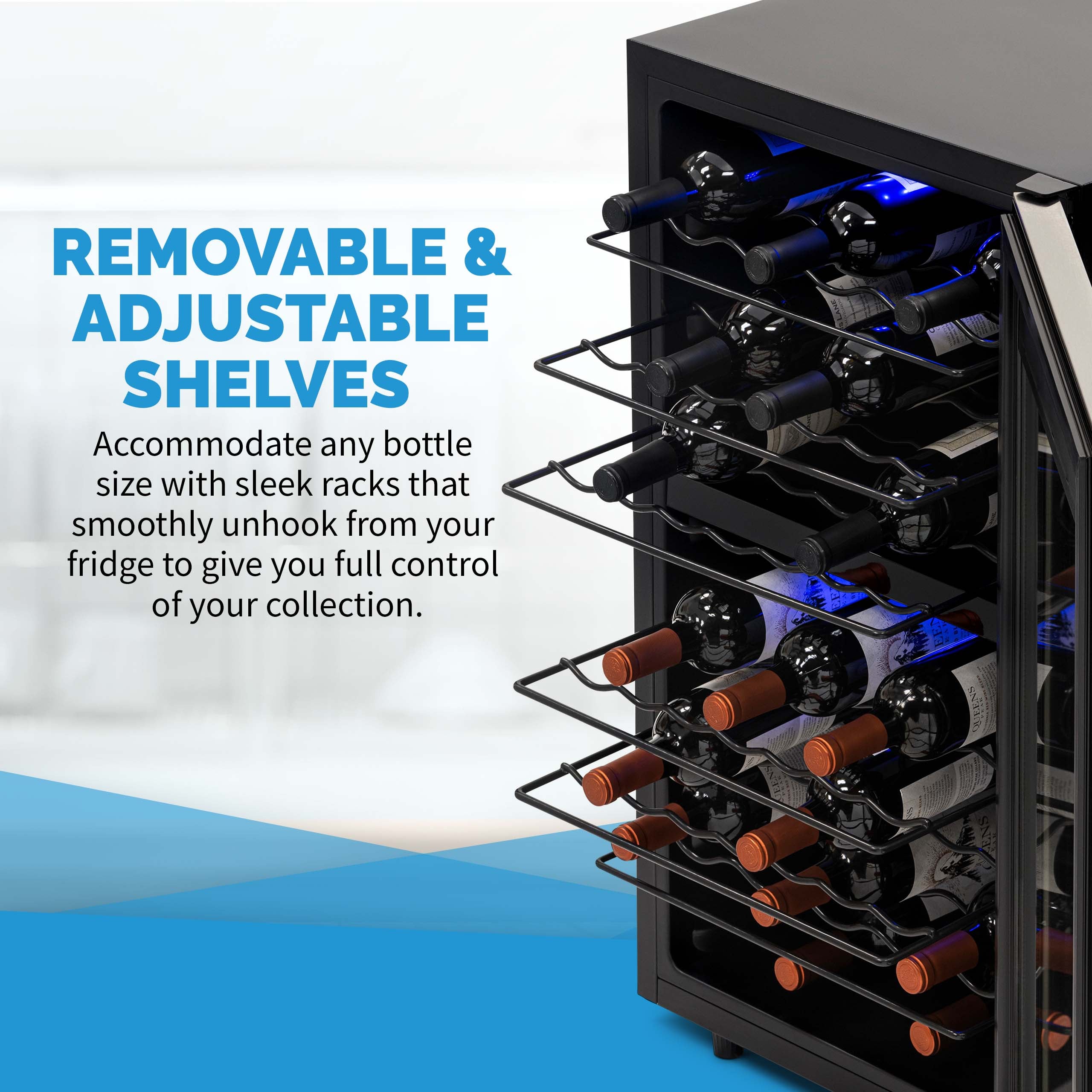 NewAir 43 Bottle Dual Zone Freestanding Wine Cooler