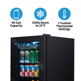 NewAir 90 Can Freestanding Beverage Fridge with Adjustable Shelves and Lock