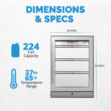 NewAir 224 Can Premium Built-in Beverage Fridge with Color Changing Lights