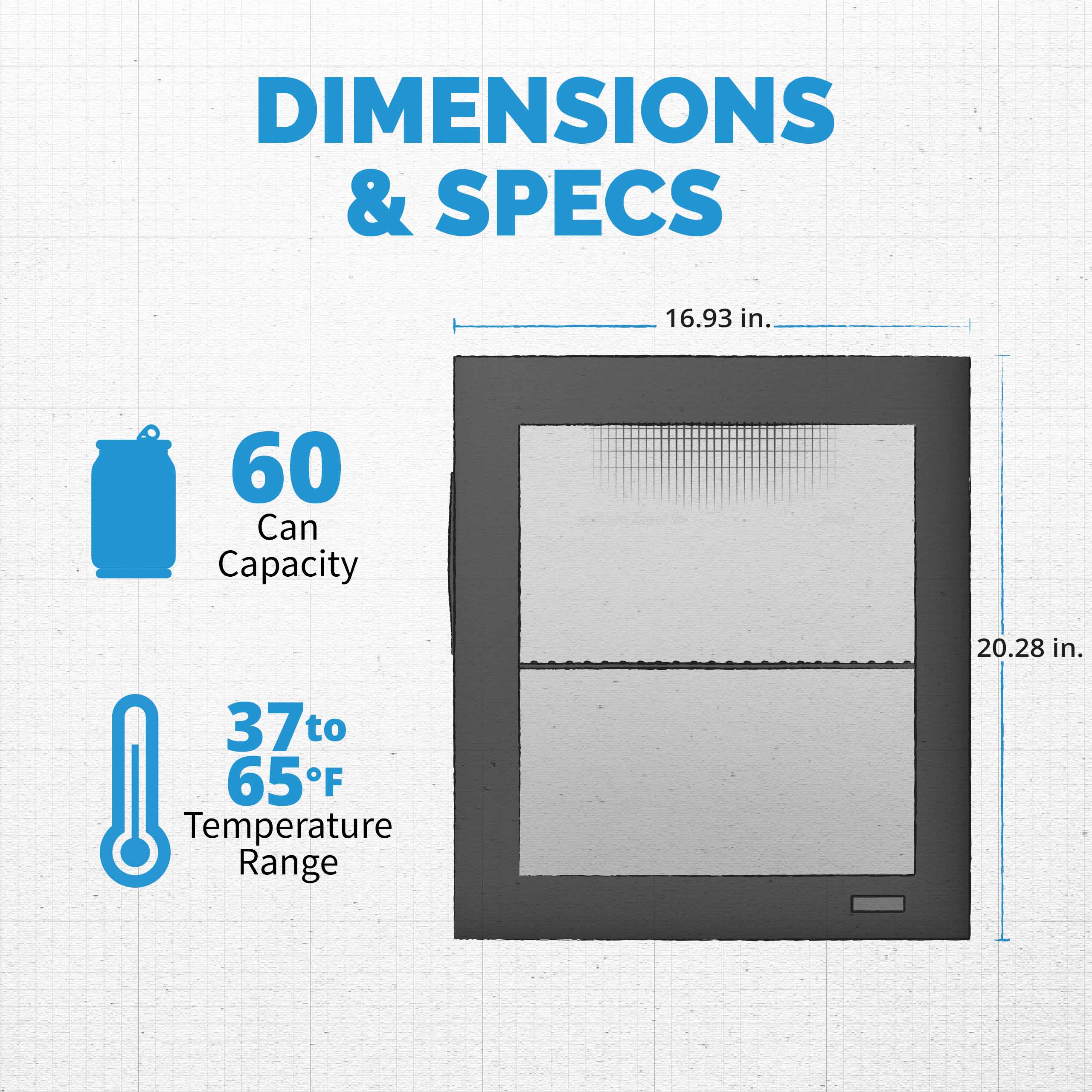 NewAir 60 Can Freestanding Beverage Cooler with Full Glass Door