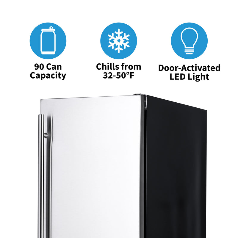 NewAir 15” Built-in 90 Can Outdoor Beverage Fridge