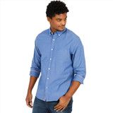 Nautica Mens Classic Fit Soft Wash Poplin Long Sleeve Button Down Shirt