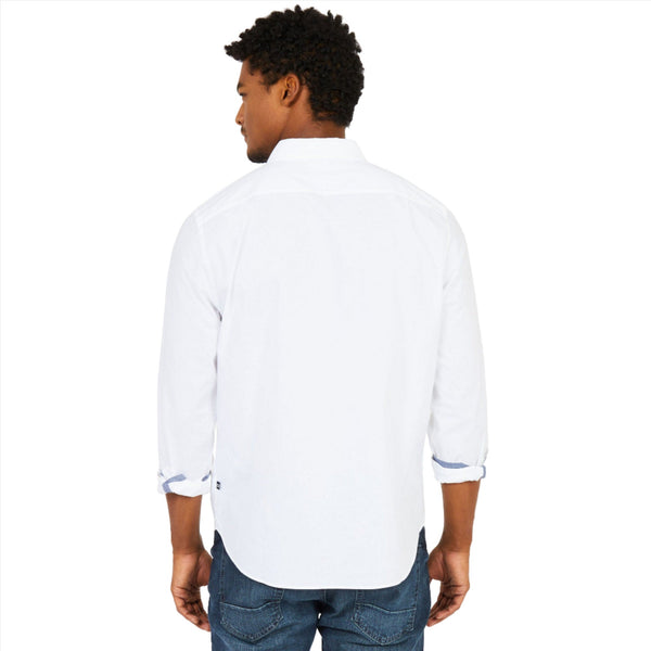 Nautica Mens Classic Fit Soft Wash Poplin Long Sleeve Button Down Shirt