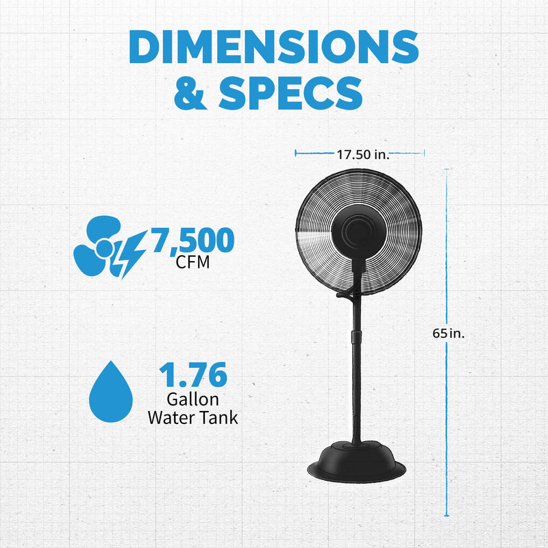 NewAir 24" Oscillating Misting Fan