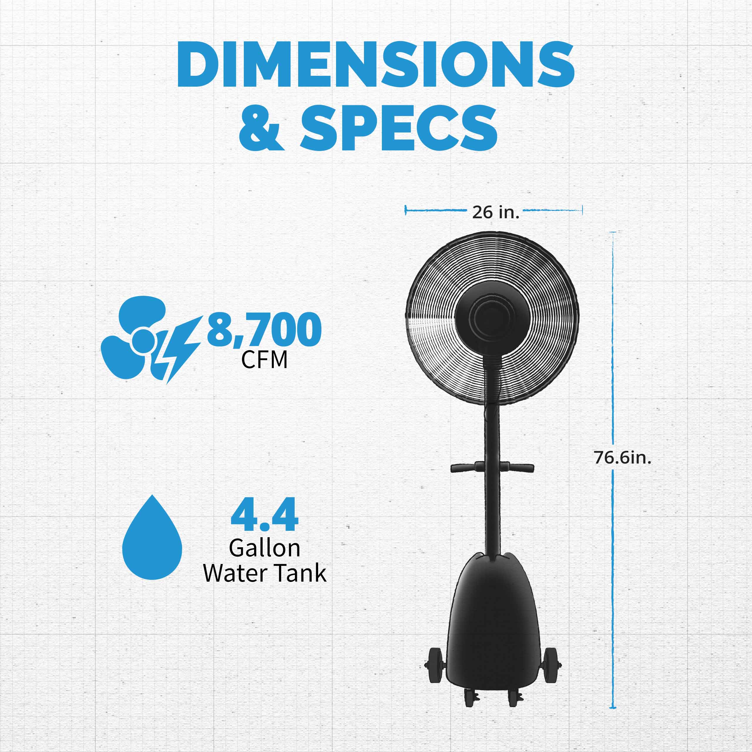 NewAir 26" Oscillating Misting Fan