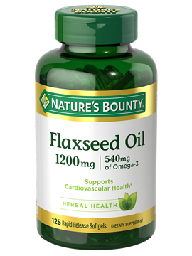 Nature's Bounty Flaxseed Oil Softgels - 1200mg - 125 Count