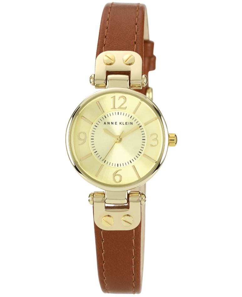 Anne Klein Womens Watch - Brown Leather Strap