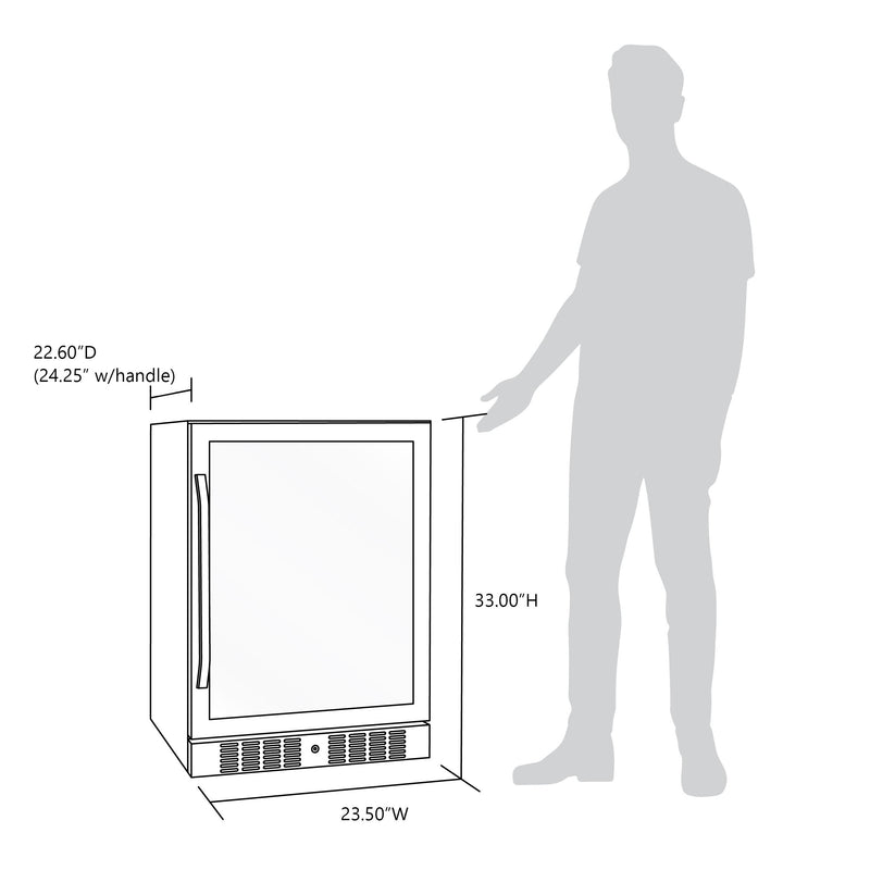 Newair 24” Built-in 177 Can Beverage Fridge in Stainless Steel