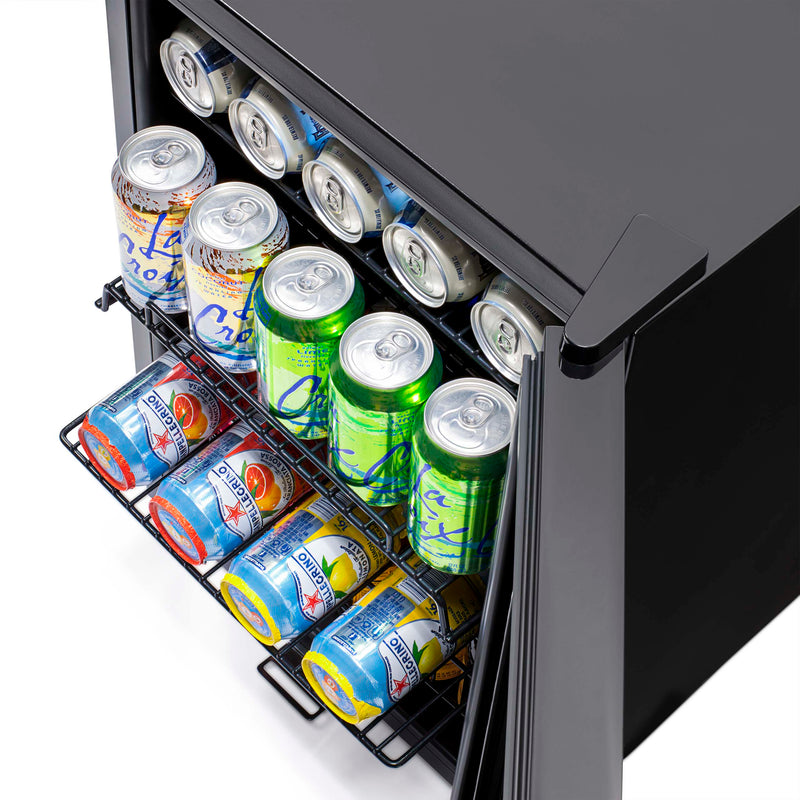 NewAir 90 Can Freestanding Beverage Fridge with Adjustable Shelves and Lock