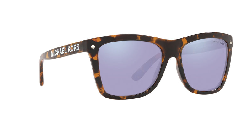 Michael Kors Womens Montauk Dark Tortoise/Lilac Mirror Non-Polarized Sunglasses