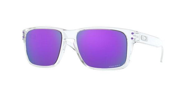 Oakley Youth Fit Holbrook XS Polished Clear Frames - Prizm Violet Lens - Non-Polarized Sunglasses