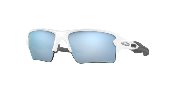 Oakley Mens Flak 2.0 XL Polished White Frame - Prizm Deep Water Lens - Polarized Sunglasses