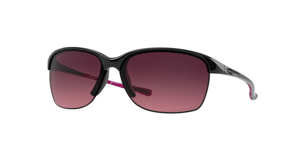 Oakley Womens Unstoppable Polished Black Frame - Rose Gradient Lens - Polarized Sunglasses