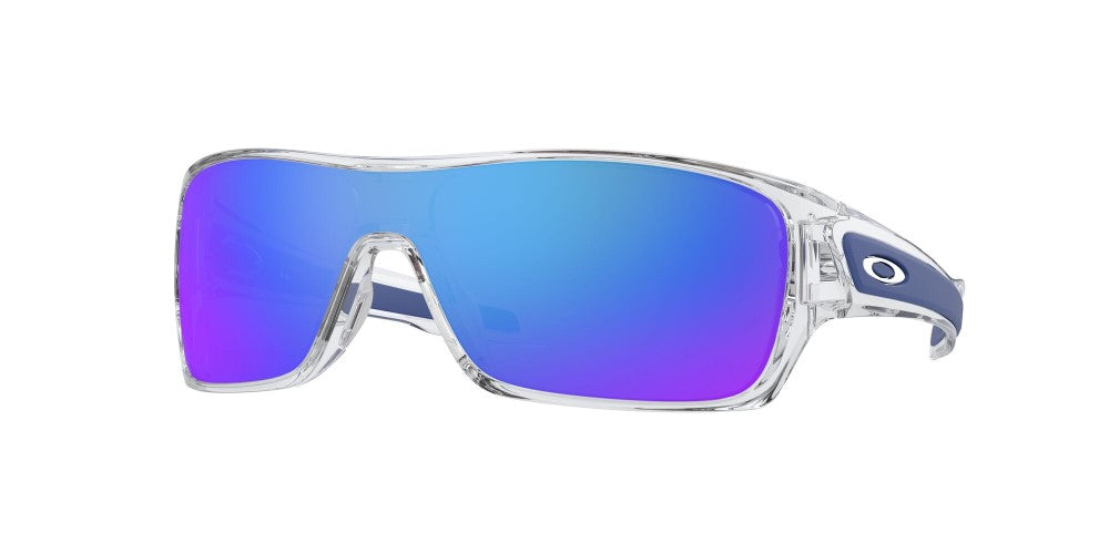 Oakley Mens Turbine Rotor Polished Clear Frame - Sapphire Iridium Lens - Non Polarized Sunglasses