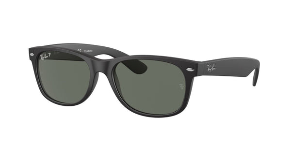 Ray-Ban New Wayfarer Non-Polarized Sunglasses - Rubber Black/G-15 Green