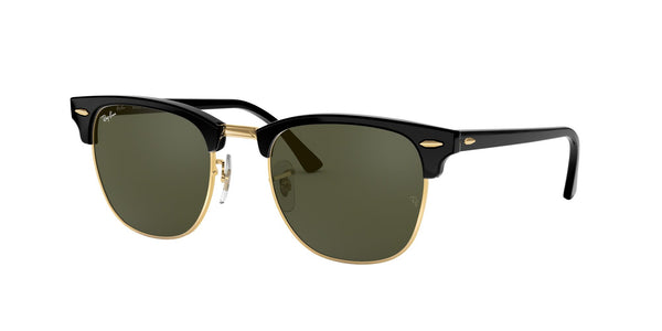 Ray-Ban Clubmaster Classic Non-Polarized Sunglasses - Black/G-15 Green