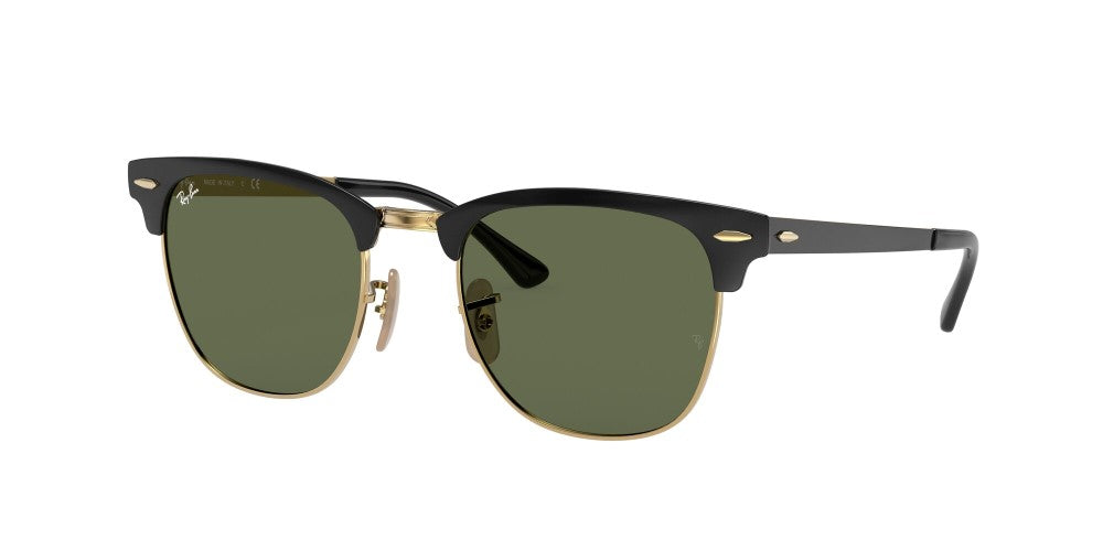 Ray-Ban Clubmaster Metal Non-Polarized Sunglasses - Black on Arista/G-15 Green