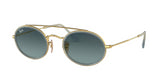 Ray-Ban Oval Double Bridge Polarized Sunglasses - Gold/Blue Gradient