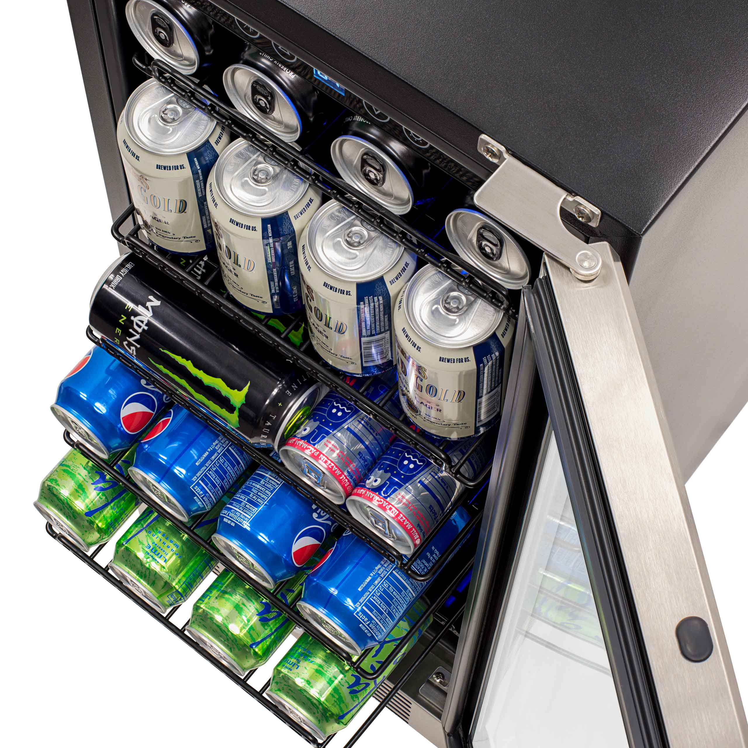 NewAir 15” Built-in 96 Can Beverage Cooler - Stainless Steel