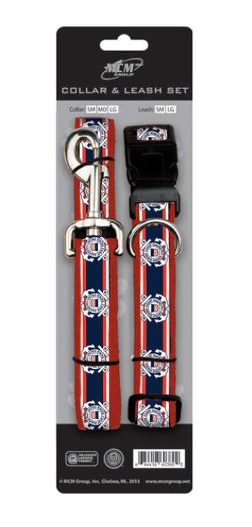 Coast Guard Pet Collar and Leash Set - Small