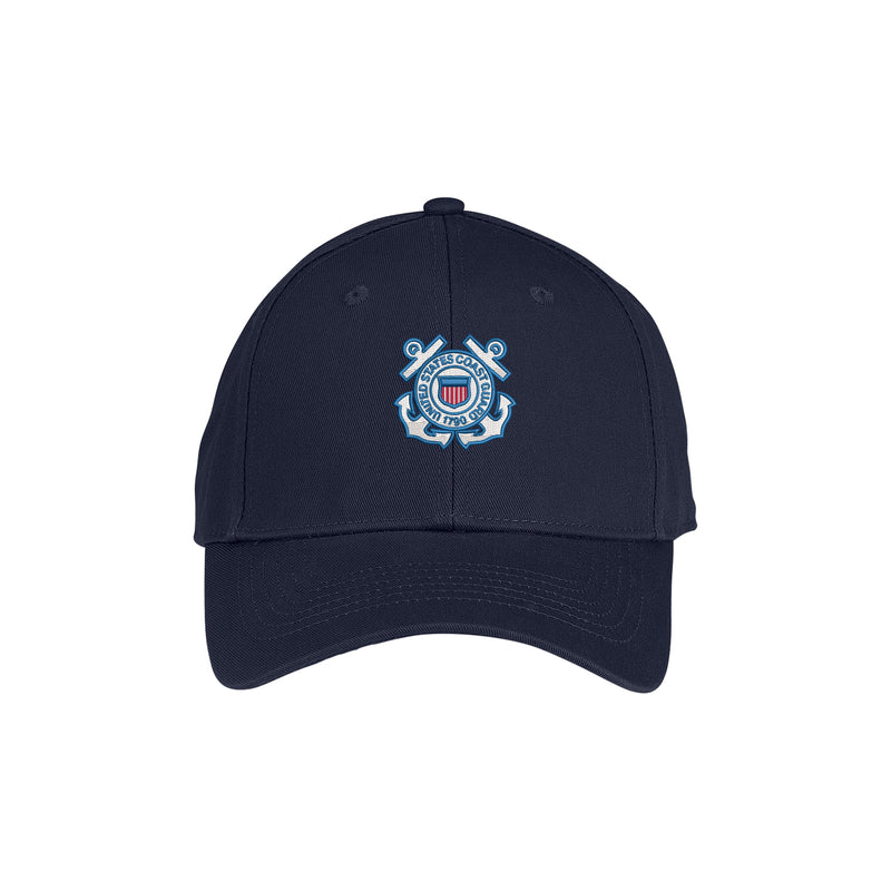 Coast Guard Adult Emblem Solid Constructed Twill Cap
