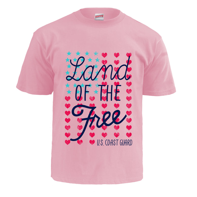 Coast Guard MJ Soffee Youth Land Of The Free Short Sleeve T-Shirt