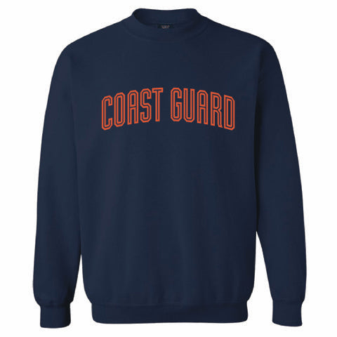 Coast Guard Mens Flock Print Crew Sweatshirt