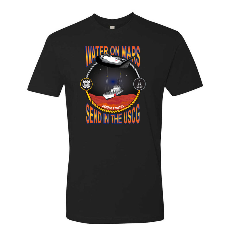 United States Space Force Mens Water On Mars Send In The USCG Short Sleeve T-Shirt - Size 3XL