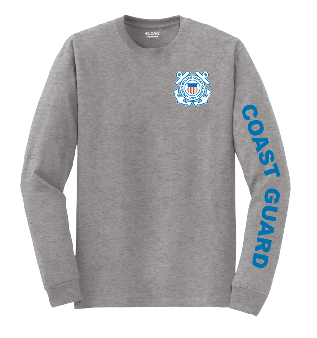 Coast Guard Eagle Crest Emblem Coast Guard Sleeve Long Sleeve T-Shirt