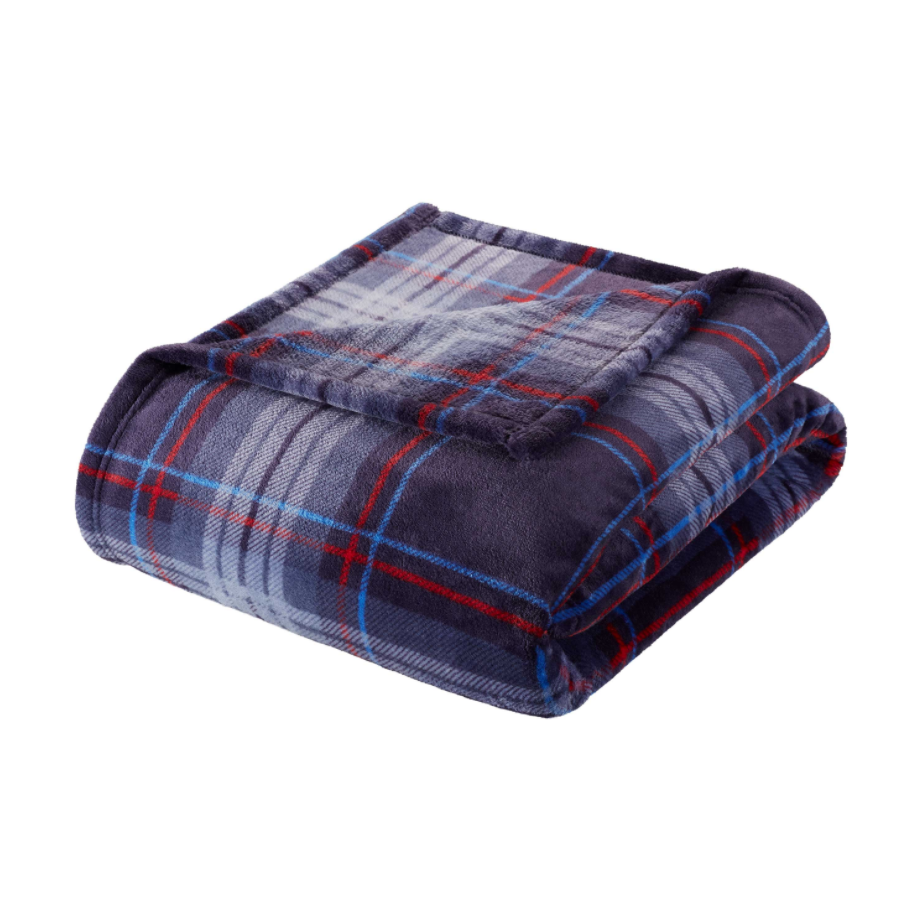 IZOD Carson Plaid Plush Throw Blanket