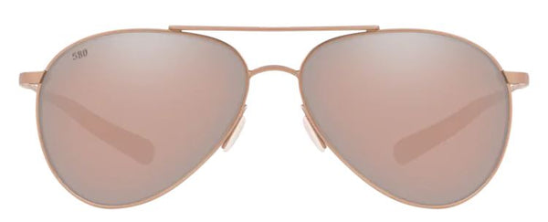 Costa Del Mar Piper Satin Rose Gold Frame - Copper Silver Mirror 580 Glass Lens - Polarized Sunglasses