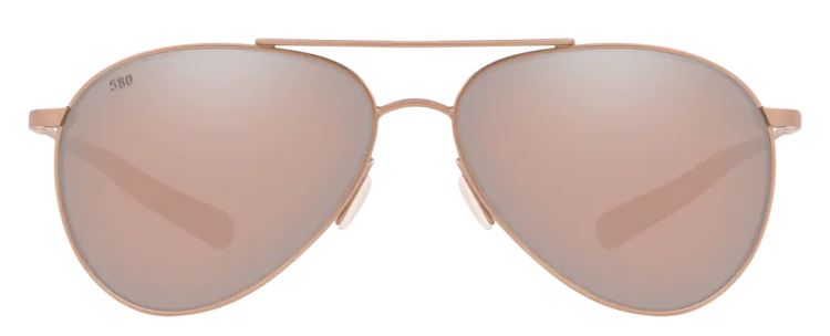 Costa Del Mar Piper Satin Rose Gold Frame - Copper Silver Mirror 580 Glass Lens - Polarized Sunglasses