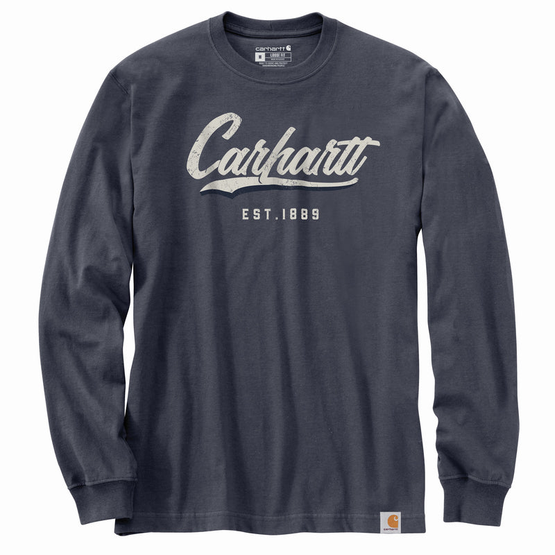 carhartt Mens Loose Fit Heavyweight Hand-Painted Graphic Long Sleeve T-Shirt