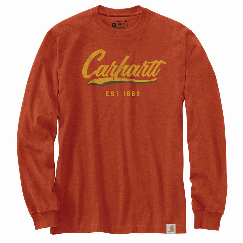 carhartt Mens Loose Fit Heavyweight Hand-Painted Graphic Long Sleeve T-Shirt