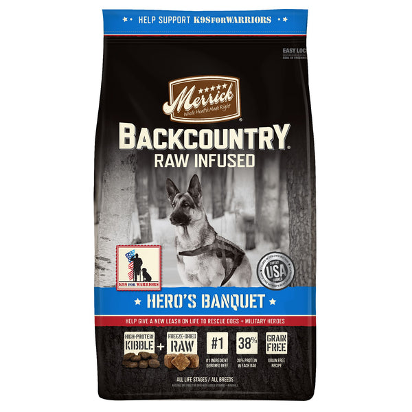 Merrick Backcountry Raw Infused Hero's Banquet Grain Free Dry Dog Food - 4 lbs.
