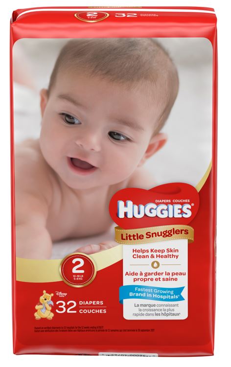 Huggies Little Snugglers Diapers, Size 2, 32 Count