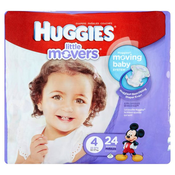 Huggies Little Movers Diapers, Size 4, 24 Count