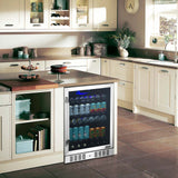 Newair 24” Built-in 177 Can Beverage Fridge in Stainless Steel