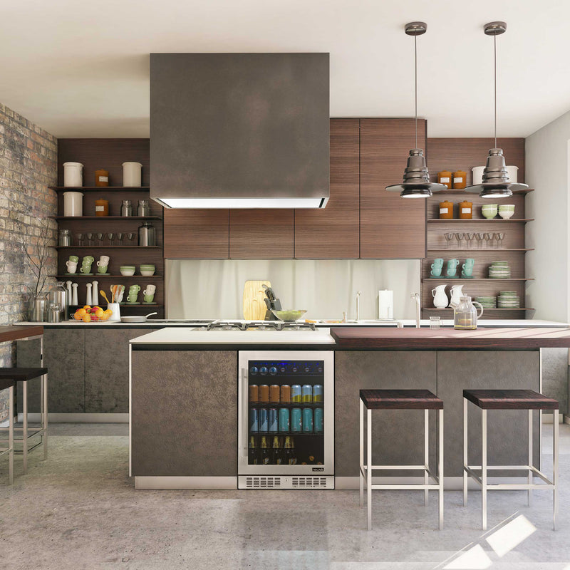 NewAir 224 Can Premium Built-in Beverage Fridge with Color Changing Lights