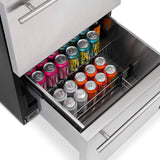 NewAir 24” Built-in 20 Bottle and 80 Can Dual Drawer Outdoor Wine and Beverage Fridge