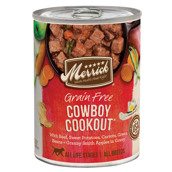 Merrick Classic Cowboy Cookout Grain Free Canned Wet Dog Food - 12.7 oz.