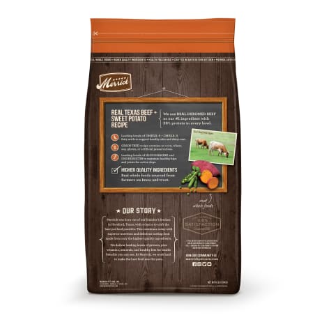 Merrick Real Texas Beef and Sweet Potato Recipe Grain Free Dry Dog Food - 4 lbs.