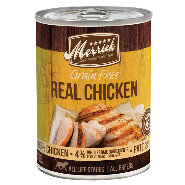 Merrick Real Chicken Adult Grain Free Canned Wet Dog Food - 12.7 oz.