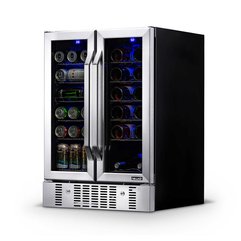 NewAir 24" Built-In Dual Zone 18 Bottle & 58 Can Wine Cooler