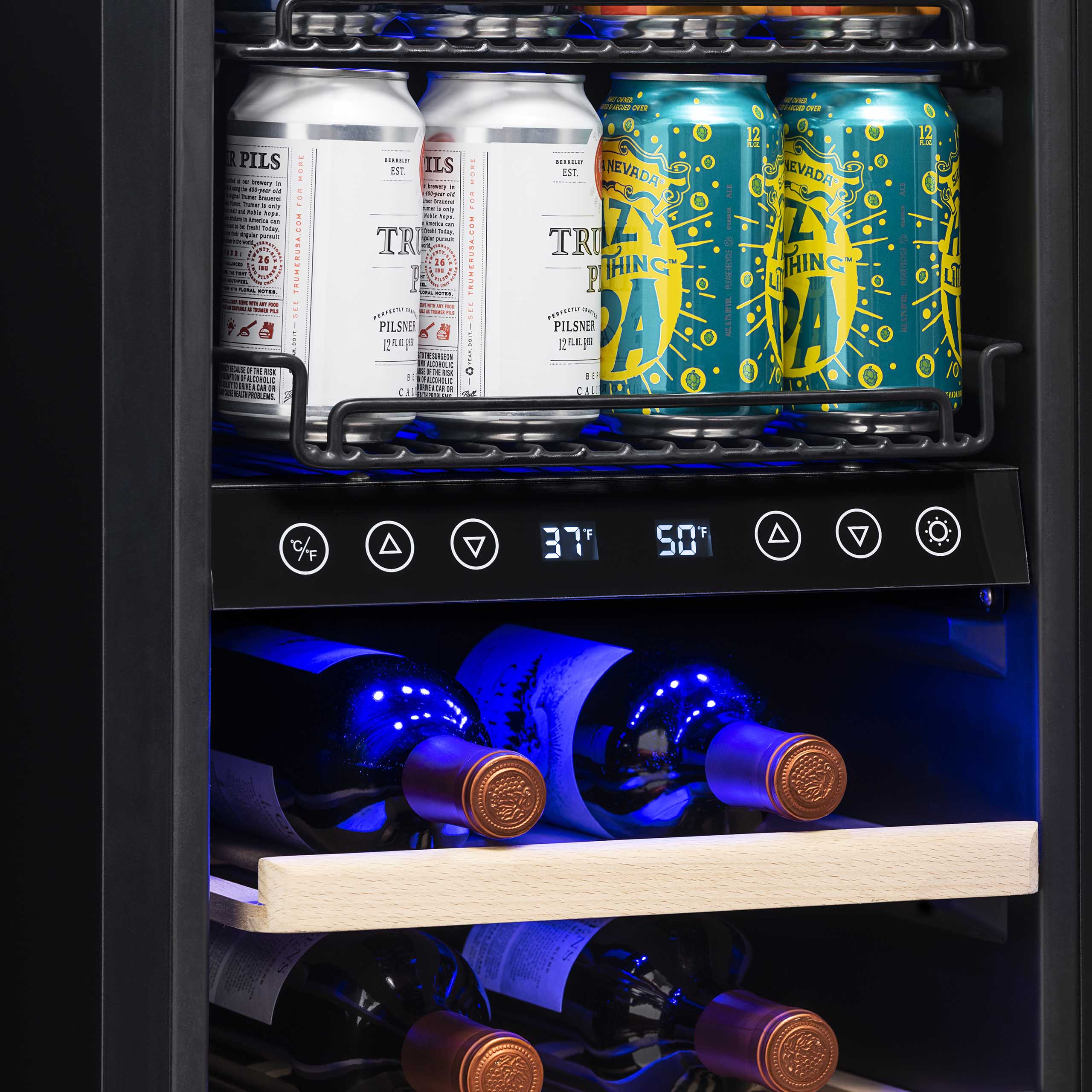 NewAir 48 Can, 9 Wine Bottle Dual Zone Compressor Wine Cooler